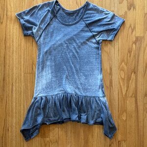 Free People’s We The Free Long Top With Peplum/Ruffle Gray XS